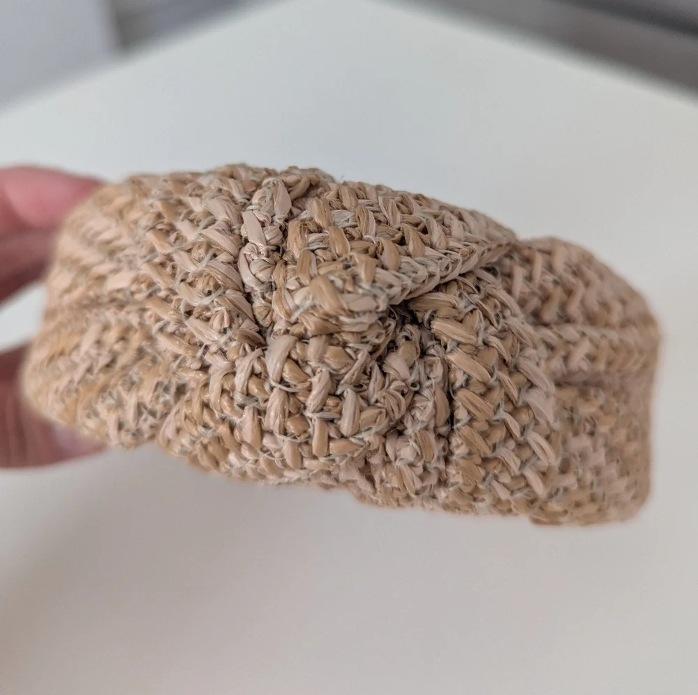 Tan Wicker Braided Headband - Picture 2 of 3